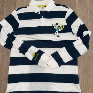 Disney Cruise Line Striped Polo Shirt w/ Captain Mickey - Unisex Small - NWT!